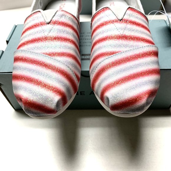 NEW TOMS Candy Cane Glitter Classics loafer - Picture 9 of 13